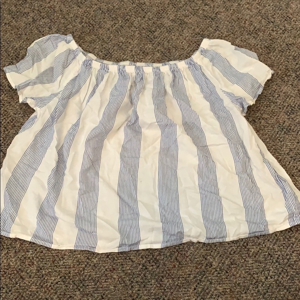 Off the shoulder striped blouse
